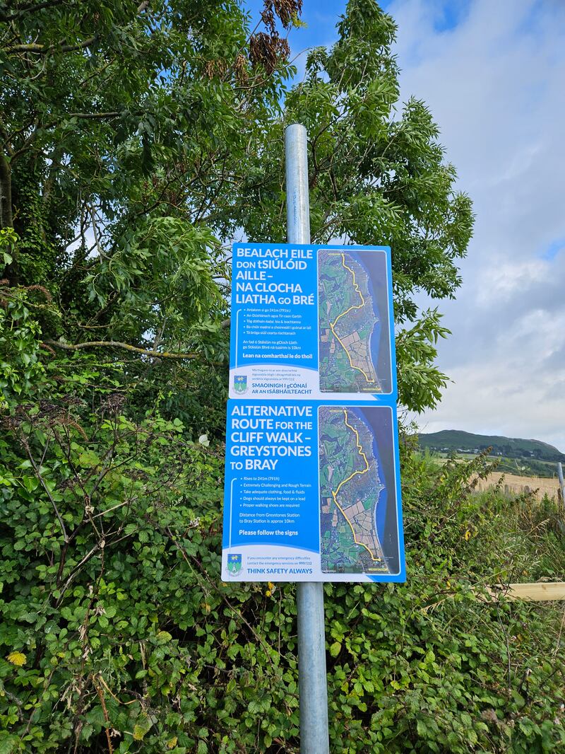 This notice has appeared beside the barrier to the walk