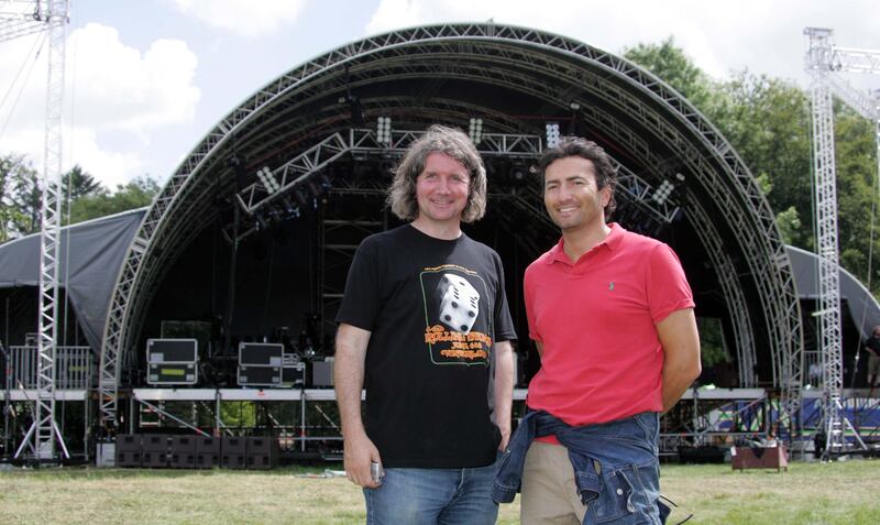 Electric Picnic: John Reynolds with his Pod Concerts colleague John Downey at the Midlands Music Festival site in 2006. Photograph: Colin Keegan/Collins
