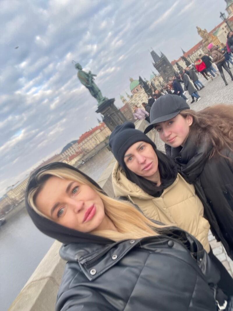Nataliya, Diana and Oksana in Prague.