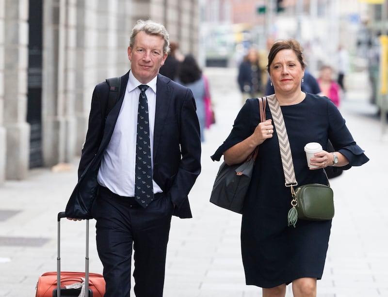 Richard Thomson-Moore and Anna Thomson-Moore arriving at the High Court. Photograph: Collins