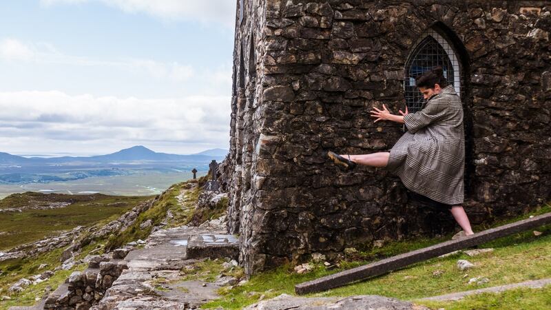 Stephanie Dufresne stars in Brú Theatre’s outdoor, immersive production of Ar Ais Arís, which is coming to Sligo and Donegal in July. Photograph: Paul Kinsella