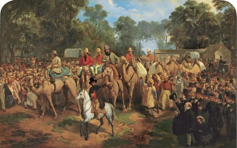 Memorandum of the start of the exploring expedition in 1860 by Nicholas Chevalier. Photograph: Art Gallery of South Australia