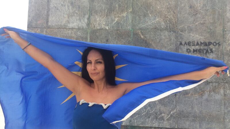 Giorgia Bitakou, an organiser of Greek protests against a deal with Macedonia to change its name, in return for Athens lifting its veto on the country’s Nato and EU membership talks