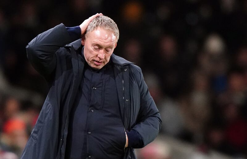 Nottingham Forest manager Steve Cooper during the defeat to Fulham. Photograph: Zac Goodwin/PA Wire


