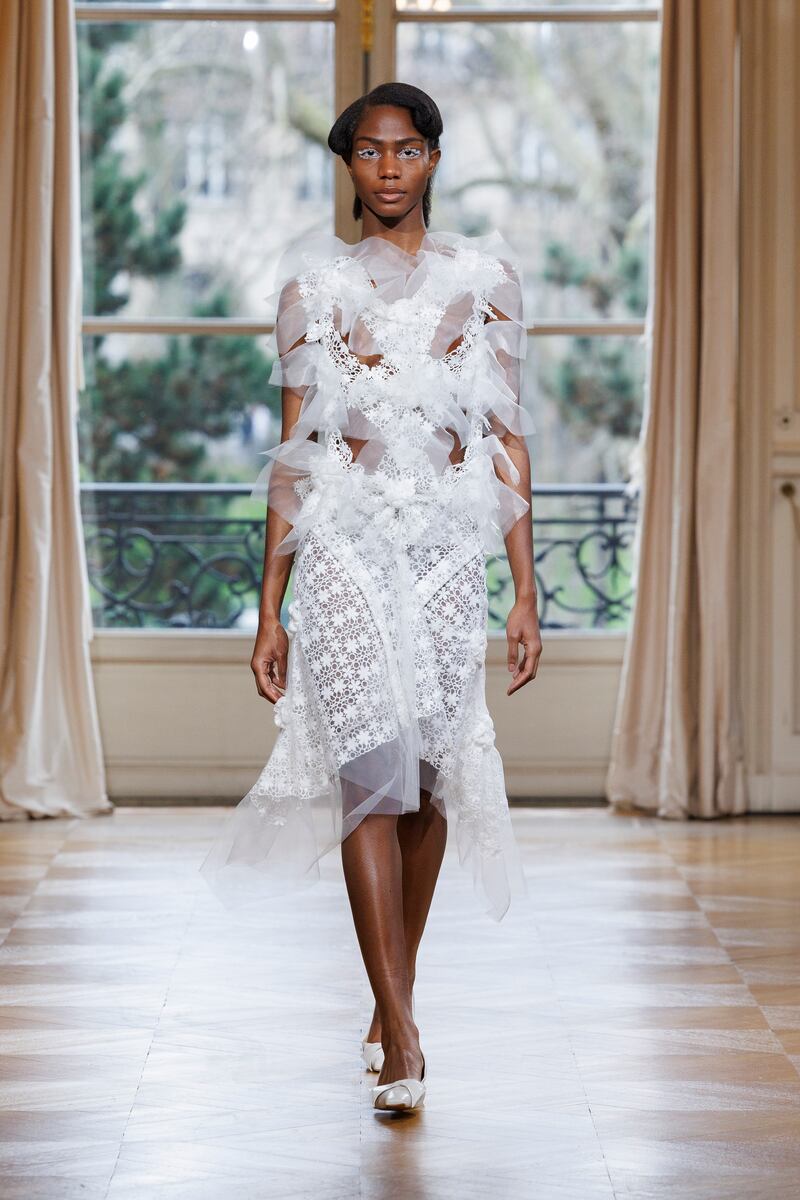 Róisín Pierce's O Lovely One, Girl that Fell from a Star at Paris Fashion Week. Photograph: Ik Aldama