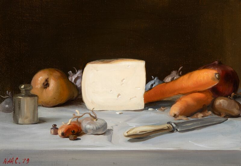 Still Life with Cheese and Vegetables, by Niccolo d’Ardia Caracciolo (€2,000-€3,000) 