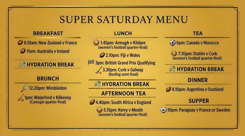 Super Saturday Menu