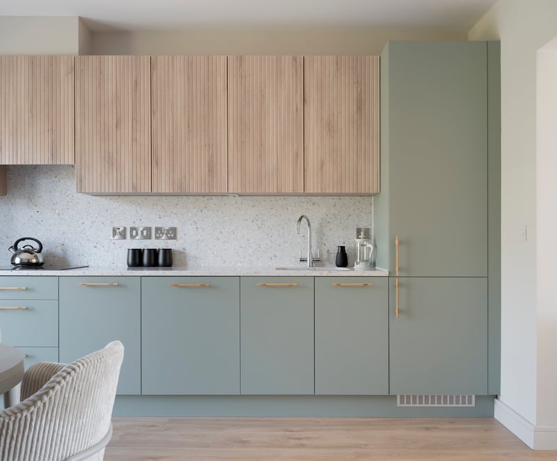 Sage-green kitchen