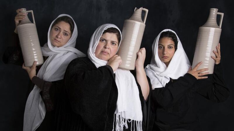 Members of the cast of Danú Dubai’s production of  Amir Nizar Zuabi’s play I Am Yusuf and This Is My Brother.