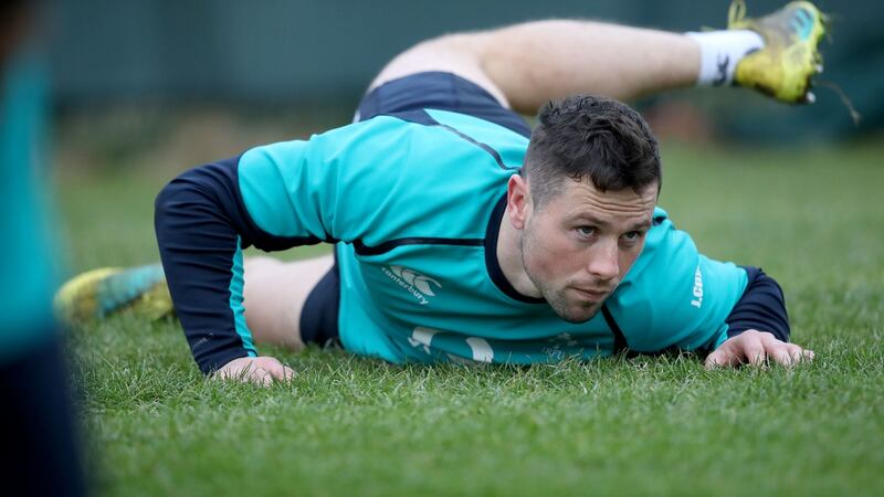John Cooney at Ireland Rugby Squad Training in Carton House, Co Kildare, on Thursday.  Photograph: Dan Sheridan/Inpho
