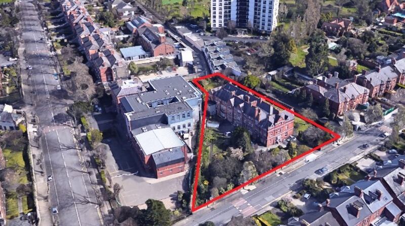 St Mary’s Home adjoins the  Ardoyne House apartment block on the southern side and the three-storey St Conleth’s College on the northern end