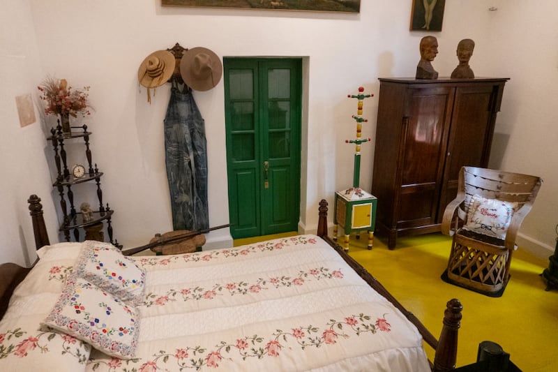Frida Kahlo's bedroom at her home in Mexico City, which is now a museum. Photograph: Shawn Goldberg/SOPA Images/LightRocket via Getty Images