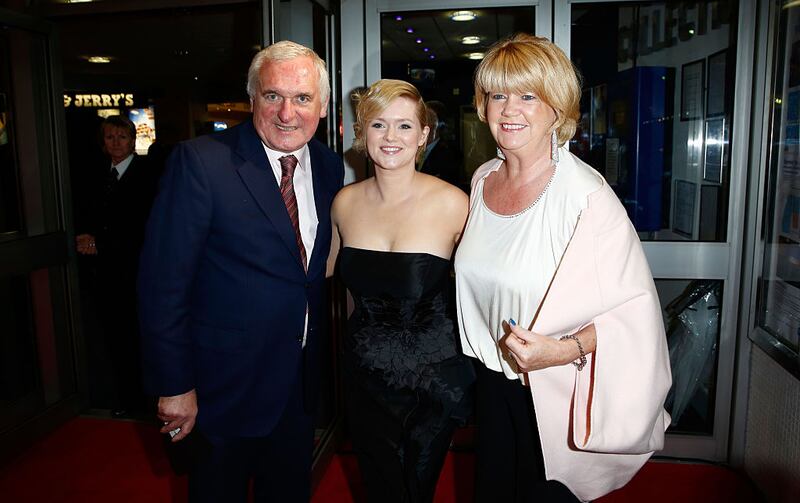 Cecelia Ahern with her parents, Bertie Ahern and Miriam Ahern, at the world premiere of Love, Rosie in 2014. Photograph: David M Benett/WireImage
