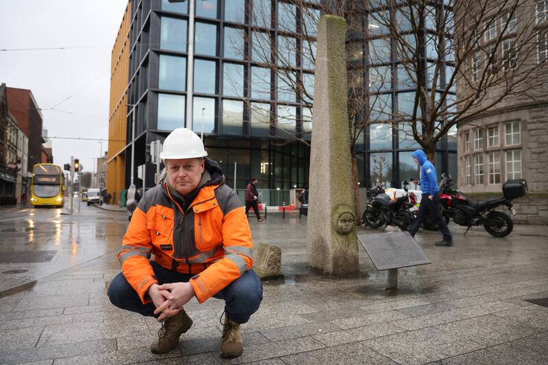 Archeologist James Kyle outside the College Square development in Dublin city centre. Photograph: Bryan O’Brien