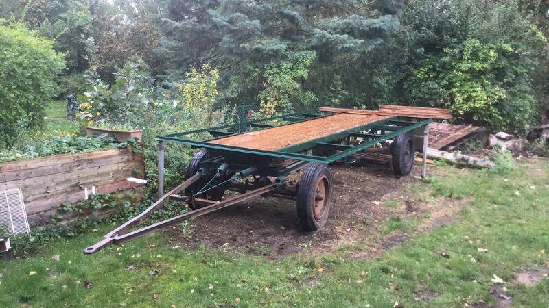 A hay bale trailer get ready for its new life