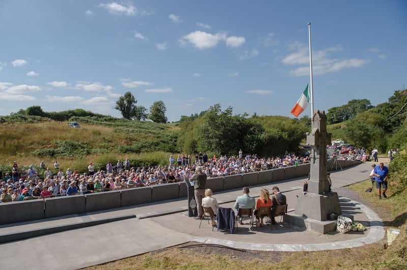 David McCullagh delivers the oration at Béal na Bláth, Co Cork, to mark the 104th anniversary of the death of Michael Collins. Photograph: Daragh McSweeney/Provision