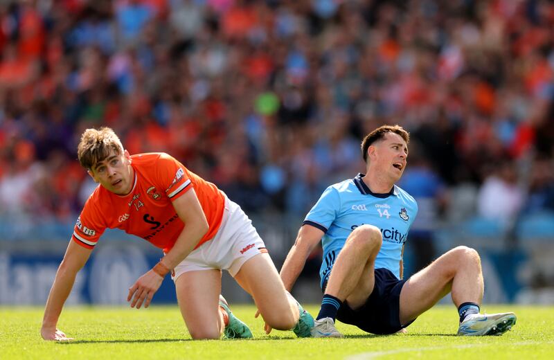 Dublin’s Cormac Costello reacts to a missed chance in Sunday's game against Armagh. Photograph: James Crombie/INPHO