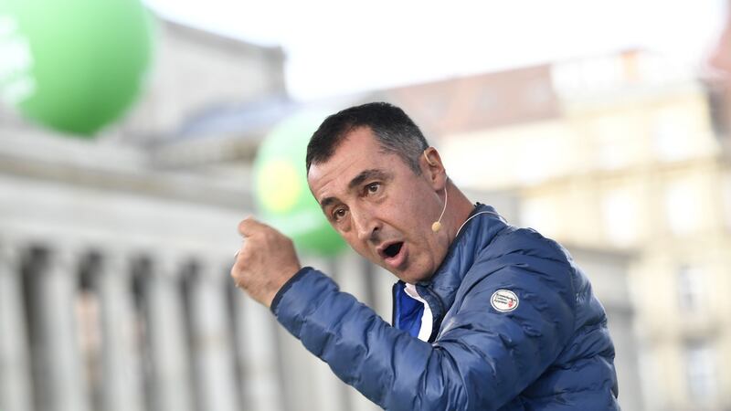 Greens co-chair Cem Oezdemir. Green leaders are keen to get back into power, but are wary of a coalition involving the FDP. Photograph: Thomas Kienzle/AFP/Getty Images