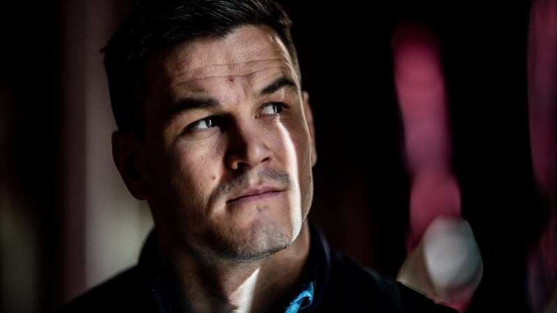 Johnny Sexton photographed during a press conference at Carton House on Tuesday. Photograph:   Morgan Treacy/Inpho