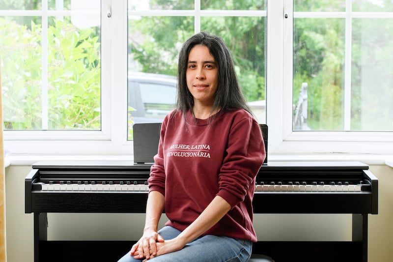 Gabriela Lobianco says the money she gets as a PhD researcher in Cork does not cover rent and living expenses for herself and her daughter. Photograph: Daragh Mc Sweeney/Provision