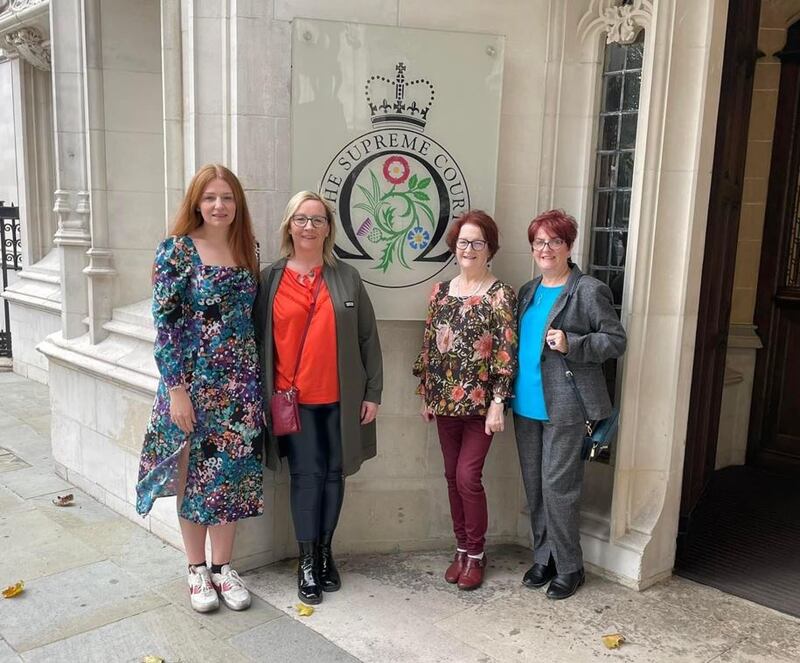 Sara Duddy from the Pat Finucane Centre with Sean Dalton’s daughters Rosaleen Dalton, Phyllis Kealey and Kay Devine: 'We feel there’s been such injustice, and we need answers,' says Ms Kealey. Photograph: Dalton family
