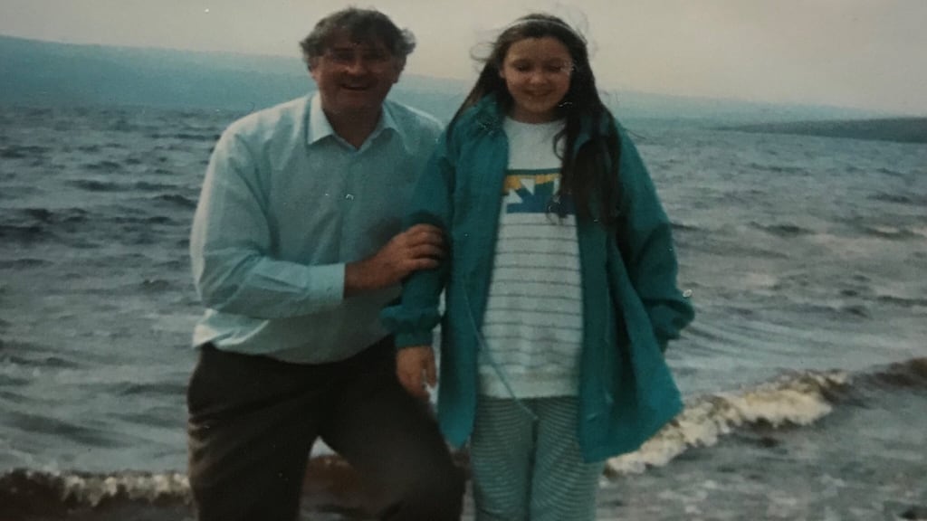 Nuala Ellwood and her father Luke on the day of the fateful visit to the ancestral family home in Co Mayo