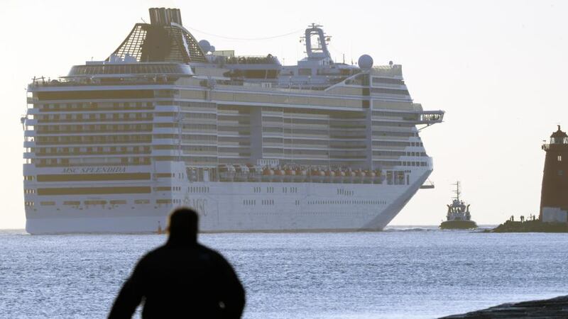 The ship’s size and inability to turn in a confined space forced the captain to proceed stern first up the Liffey.   Photograph: Eric Luke/The Irish Times