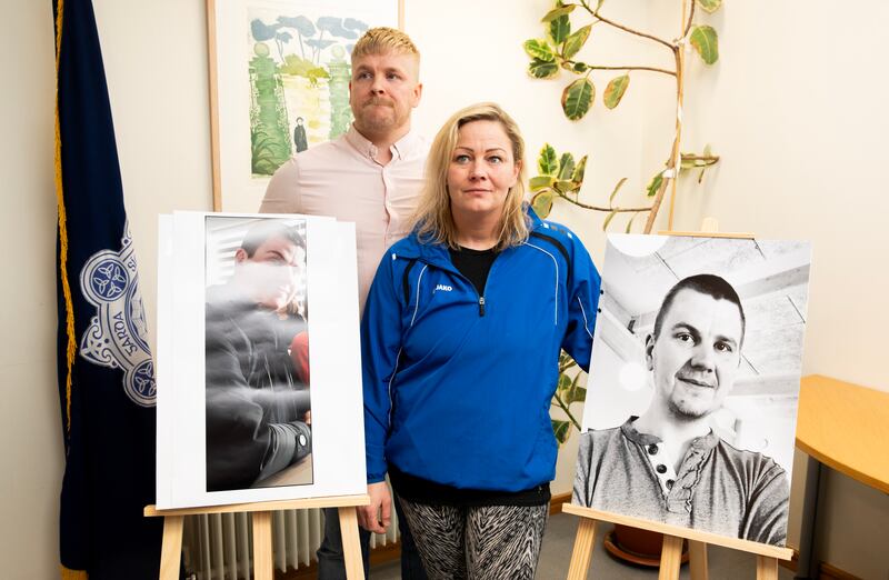 Jon Jonsson’s sister Anna and brother David during a press brieifng where gardaí renewed their appeal for information about his disappearance. Photograph: Gareth Chaney/Collins