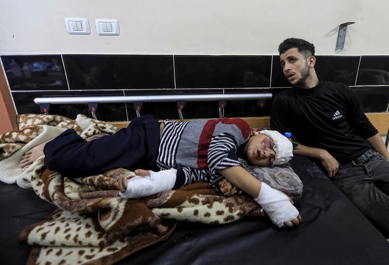A wounded child  moved from the Indonesian Hospital in the north of the Gaza Strip to Nasser Hospital in Khan Younis, pictured on November 21st. Photograph: Yousef Masoud/New York Times
                      