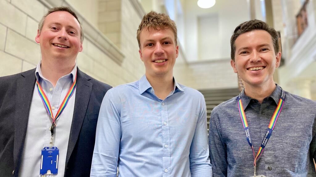 The Irish trio helping to boost the efficiency of solar-energy materials: Prof David Scanlon of University College London, PhD researcher Seán Kavanagh and Prof Aron Walsh of Imperial College London