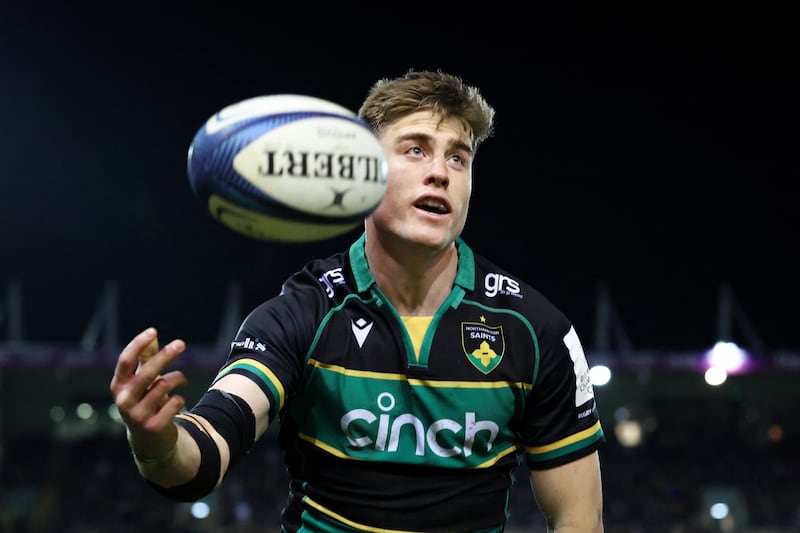 Northampton Saints' English wing Tommy Freeman has blossomed into a player of Test match stature, one that should be rewarded with selection for the Lions summer tour to Australia. Photograph: Darren Staples/AFP via Getty Images