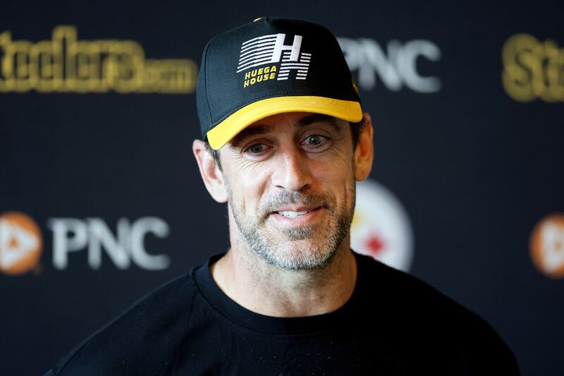 Aaron Rodgers of the Pittsburgh Steelers at Carton House, Co Kildare, ahead of Sunday's NFL match against Minnesota Vikings at Croke Park. Photograph: Laszlo Geczo/Inpho