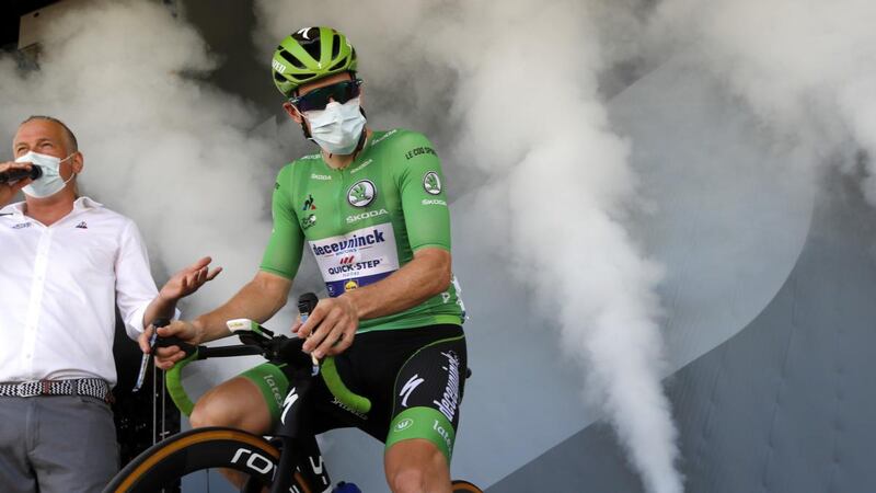 Ireland’s Sam Bennett before the start of stage 17 of the Tour de France. Photograph:  Christophe Ena/EPA