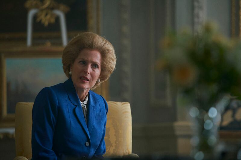 Inspired casting:  Gillian Anderson as Margaret Thatcher. Photograph: Des Willie/Netflix