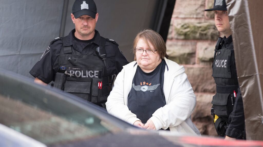 Nurse Elizabeth Wettlaufer (49), accused of killing eight people in Southern Ontario, leaves court in Woodstock, Ontario. Photograph: Geoff Robins/AFP/Getty Images