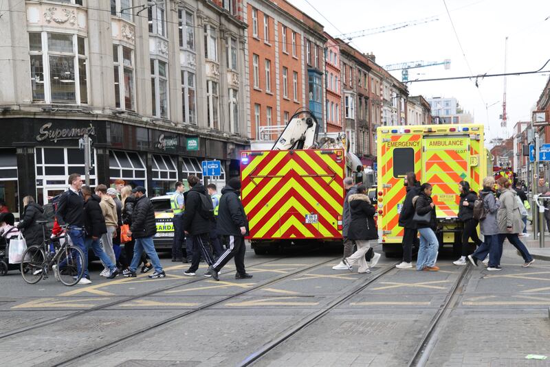 The scene of the incident on Wednesday afternoon. Photograph: Bryan O’Brien