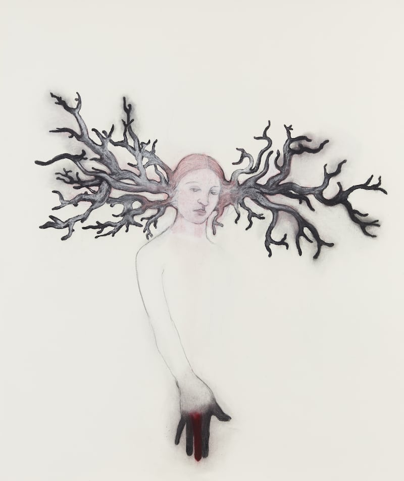 Alice Maher's The Paragon, 2016 (charcoal, watercolour and chalk on paper)