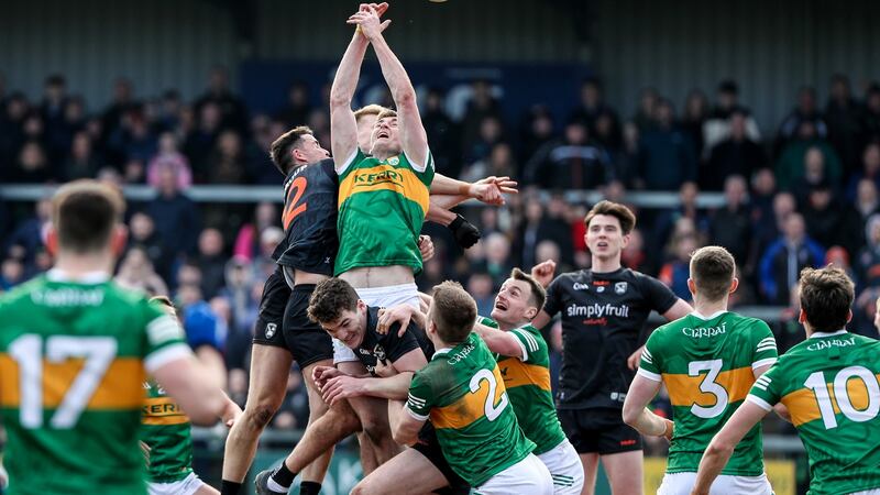 A view of the action in the Division 1 league match between Armagh and Kerry. Photograph: Philip Magowan/Inpho