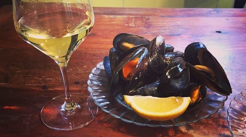 Fresh mussels at Taverna A Mina in Vigo, Spain. Photograph: Jack Moore