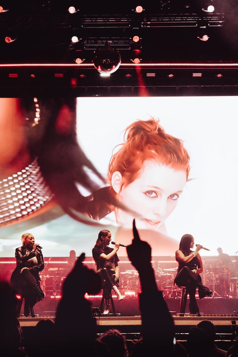 Sugababes in Dublin: delightfully blending nostalgia with the message that time heals all. Photograph: Alice Backham