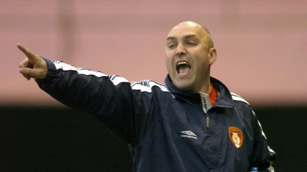 Shelbourne manager John McDonnell whose side registered an important victory at Tolka Park last night.
