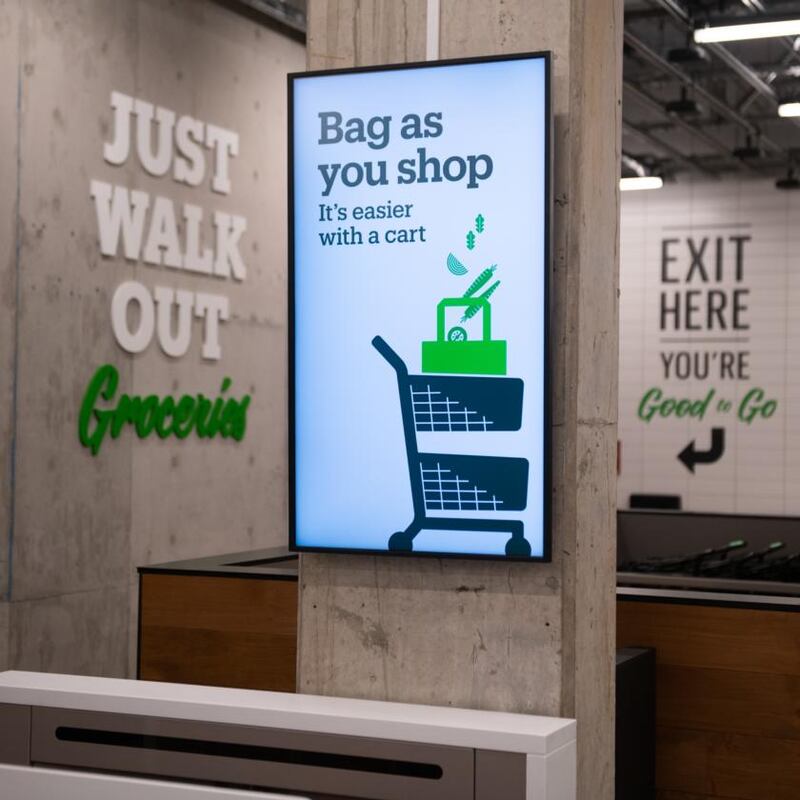 Amazon Go Grocery. Photograph: Chona Kasinger/Bloomberg