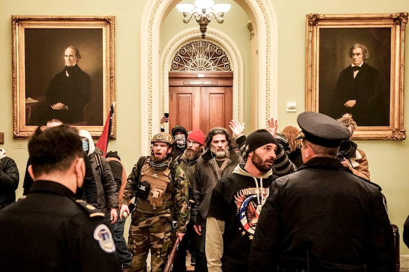 Rioters in the US Capitol in Washington on January 6th, 2021. Photrograph: Erin Schaff/New York Times