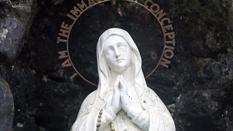 A statue of Mary in a grotto at the Sean Ross Abbey in Roscrea, Co Tipperary. Photograph: Niall Carson/PA Wire