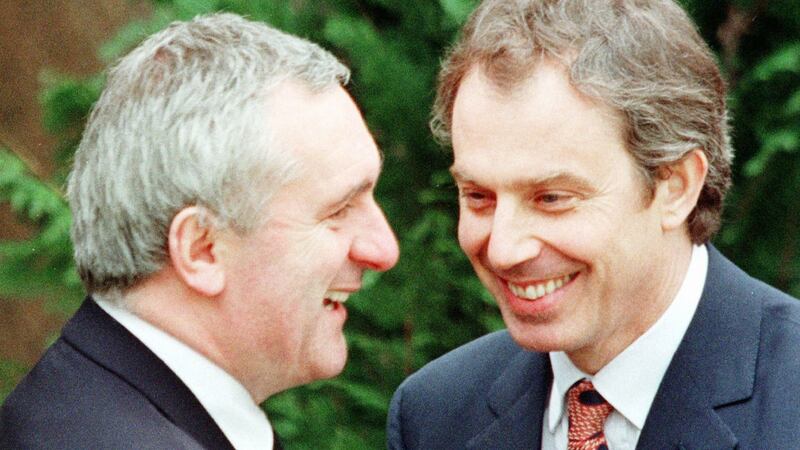The determination of Bertie Ahern and Tony Blair, allied to the patience of Senator George Mitchell, pulled enough people over the line to make the Belfast Agreement possible 20 years ago.  Photograph: Crispin Rodwell/Reuters