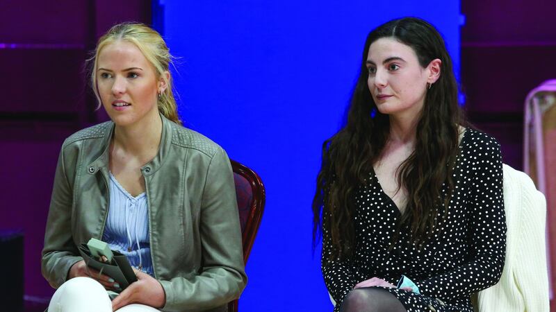 Ellen Glynn, left,  and Sara Feeney at the Galway City Council reception, following their rescue