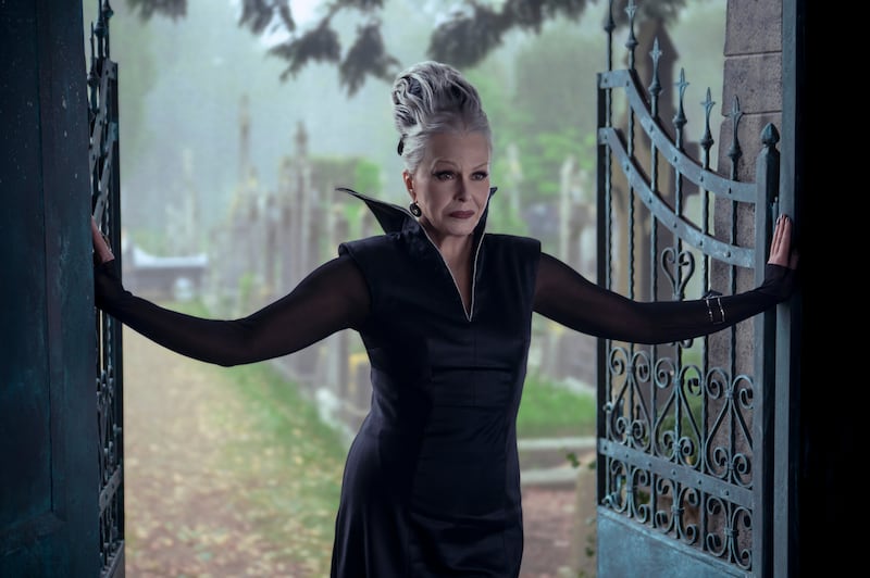 Wednesday: Joanna Lumley makes an entrance as Grandmama. Photograph: Owen Behan/Netflix