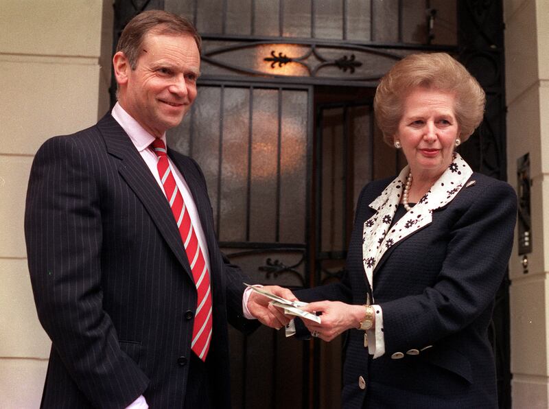 Jeffrey Archer with Margaret Thatcher, the woman against whom he still measures all other leaders. Photograph: Rebecca Naden/PA