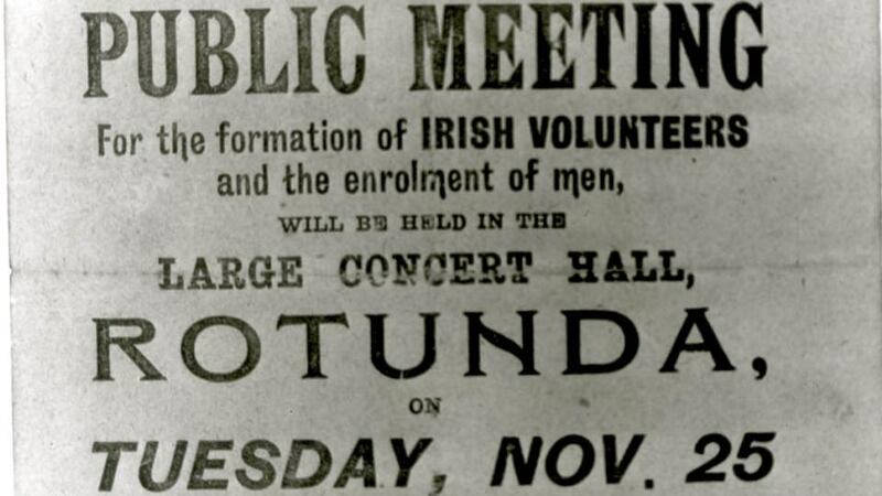 Poster advertising first meeting of Irish Volunteers on November 25th, 1913. Photograph:  National Museum of Ireland