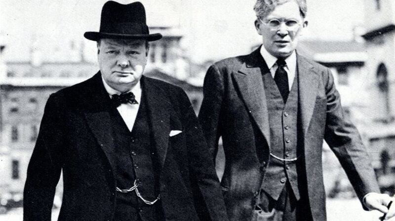 Winston Churchill with Tipperary-born Brendan Bracken, whose archive of letters is for auction at Fonsie Mealy Auctioneers